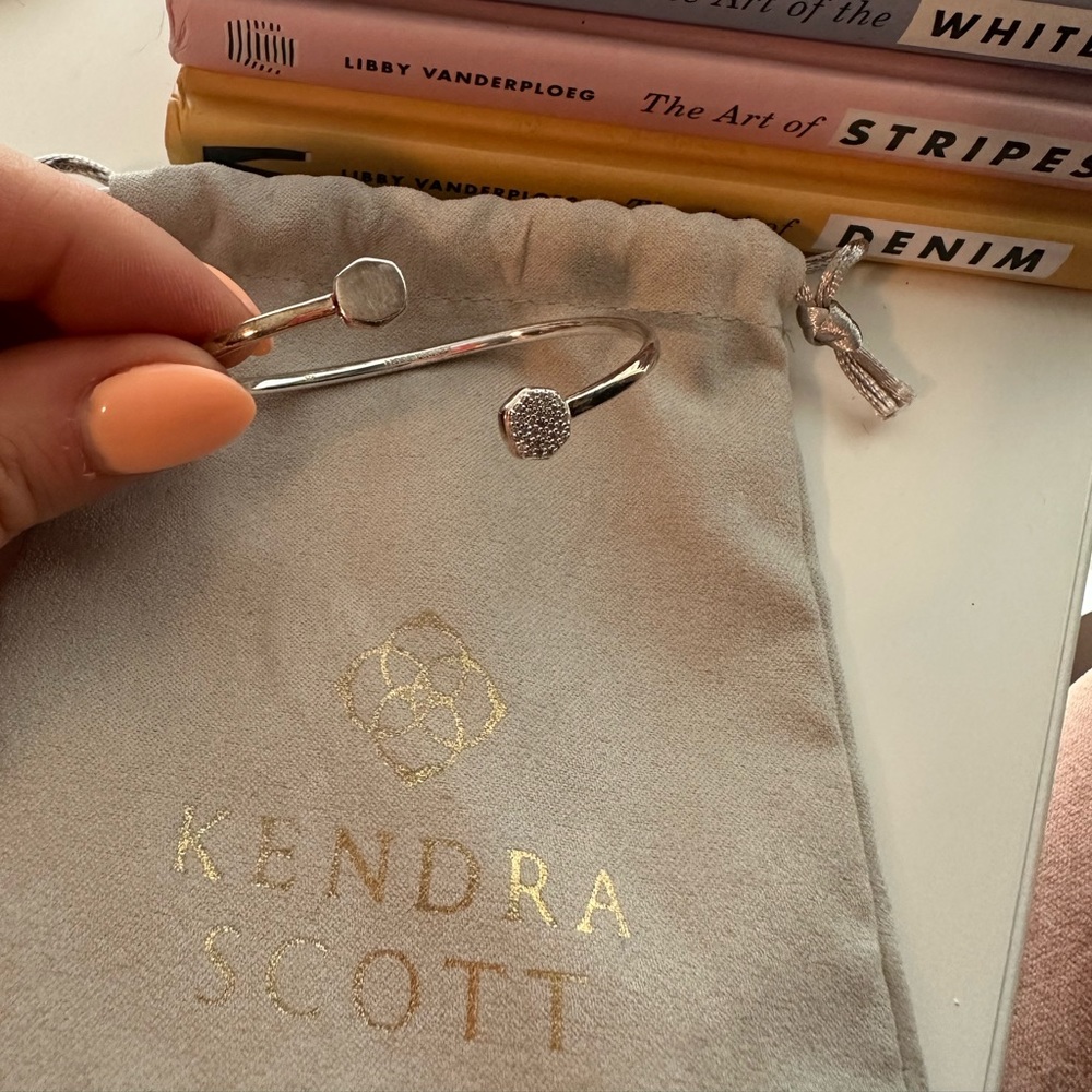 Adjustable Davis Kendra Scott Sterling Silver Cuff in White Diamond - Like new!
